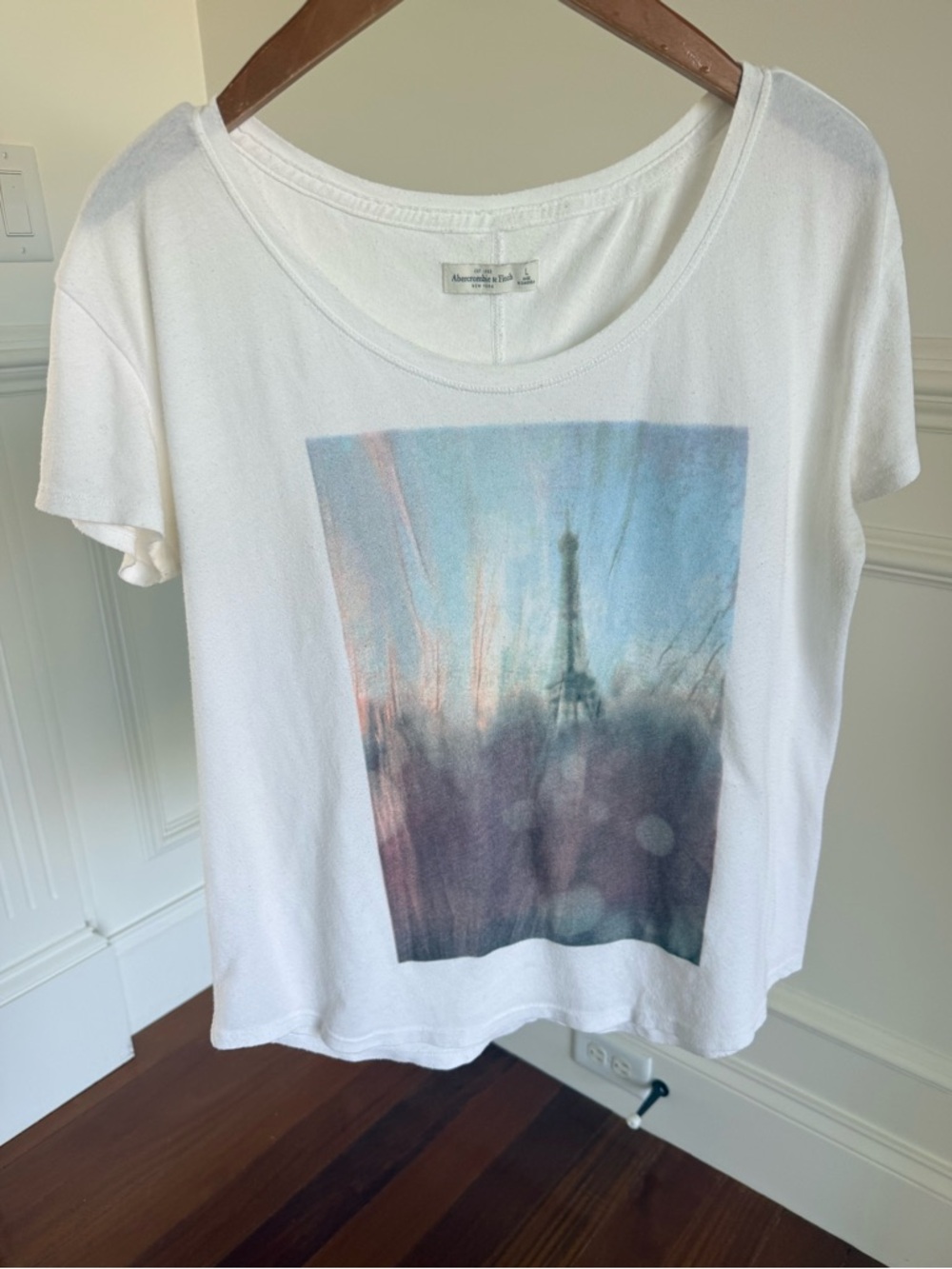 A&F Abercrombie & Fitch Women’s Top Graphic Scoop Neck Women's Tee Shirt Size L